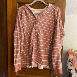 Maurices Maroon Stripped Sweatshirt